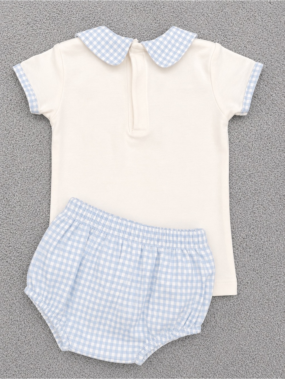 Magnolia Baby White & Light Blue Gingham Kids Matching Set - Picture 2 of 2